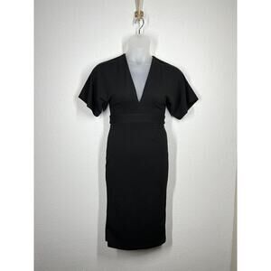 Modern Citizen Black Open Back Midi Dress Small S Tie Waist